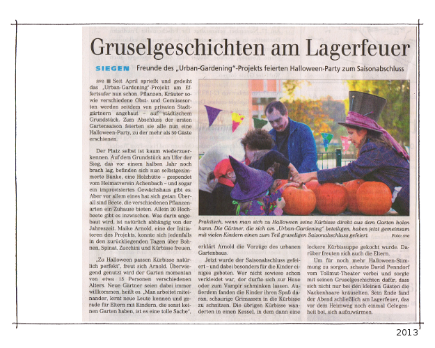  Zeitungsbericht über unser erstes Kürbisfest